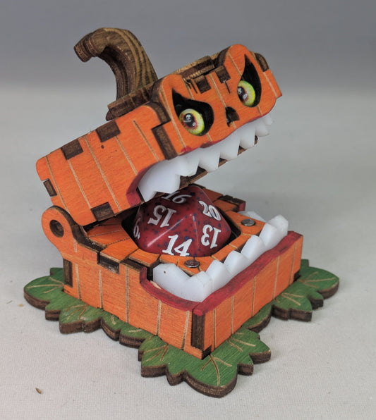 Pumpkin D20 Mimic Box